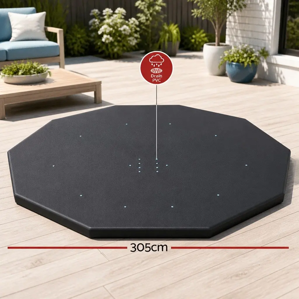 Pool Cover Round 3.05m Above Ground Swimming Pool PVC Blanket Drain Holes