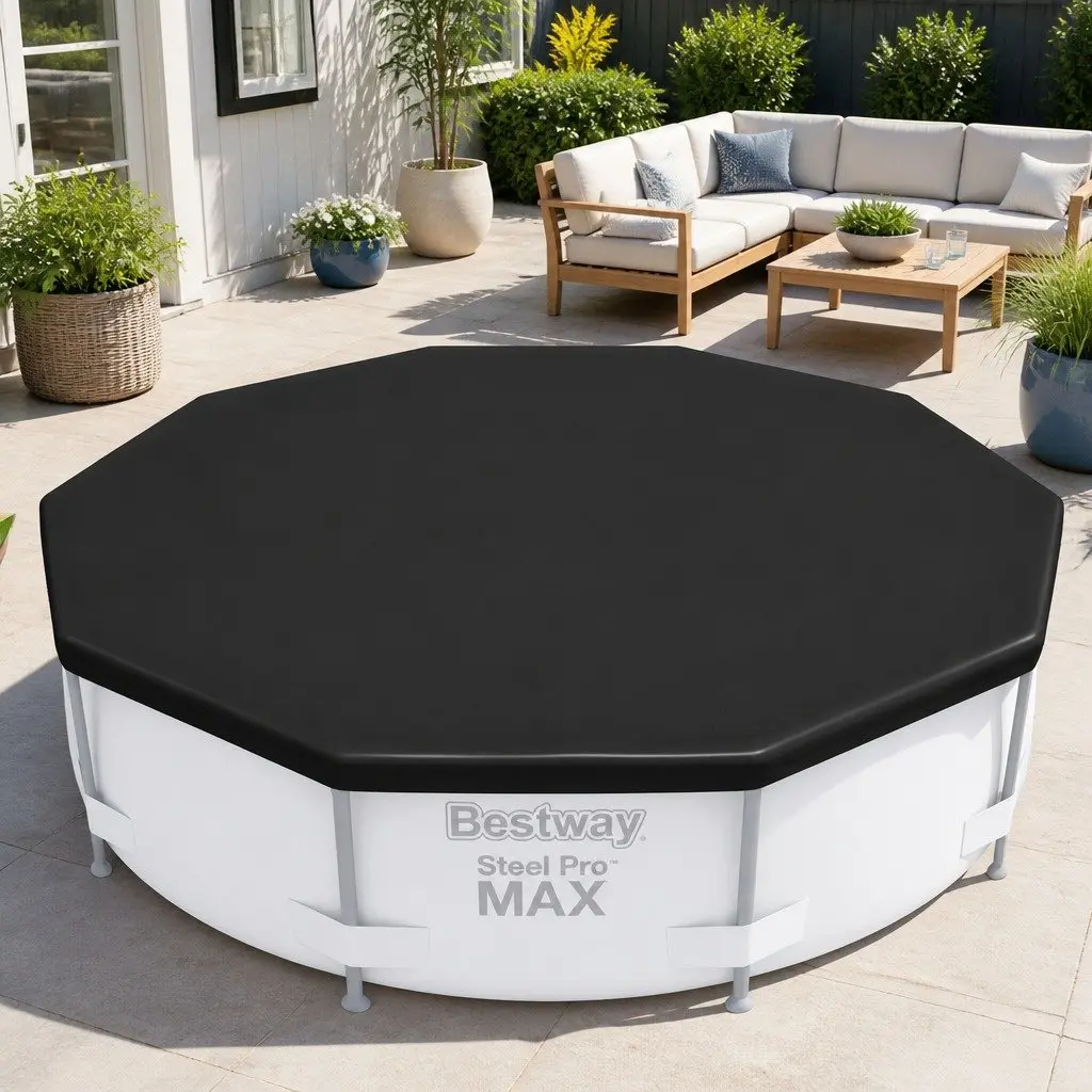 Pool Cover Round 3.05m Above Ground Swimming Pool PVC Blanket Drain Holes