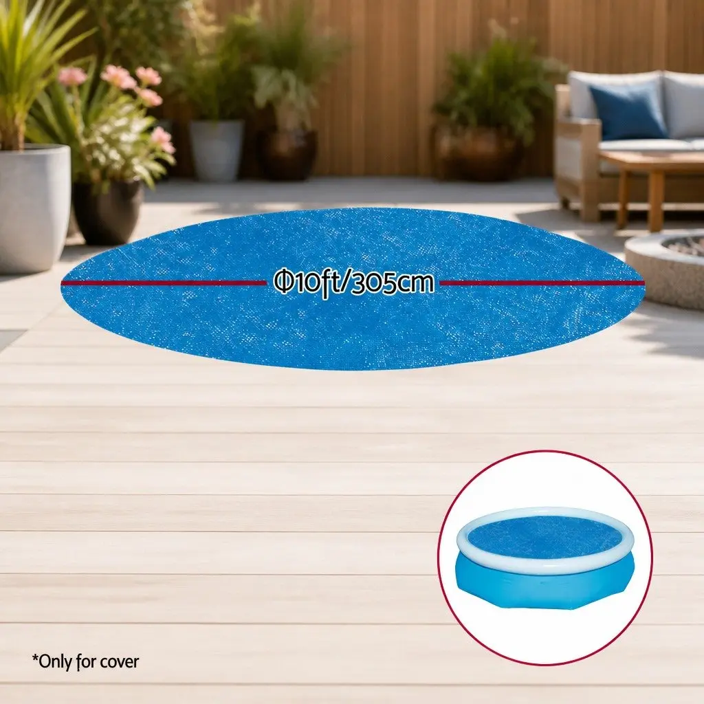 Round Pool Cover UV-Resistant PVC 3.05m Blue