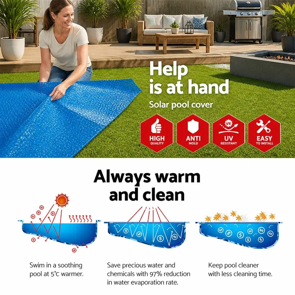 Round Pool Cover UV-Resistant PVC 3.05m Blue