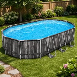 Practical Steel Frame Pool 6.1x3.66m for Home Use