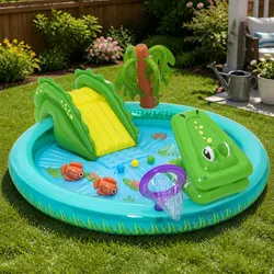 Interactive Crocodile Splash Pool for Kids' Outdoor Fun