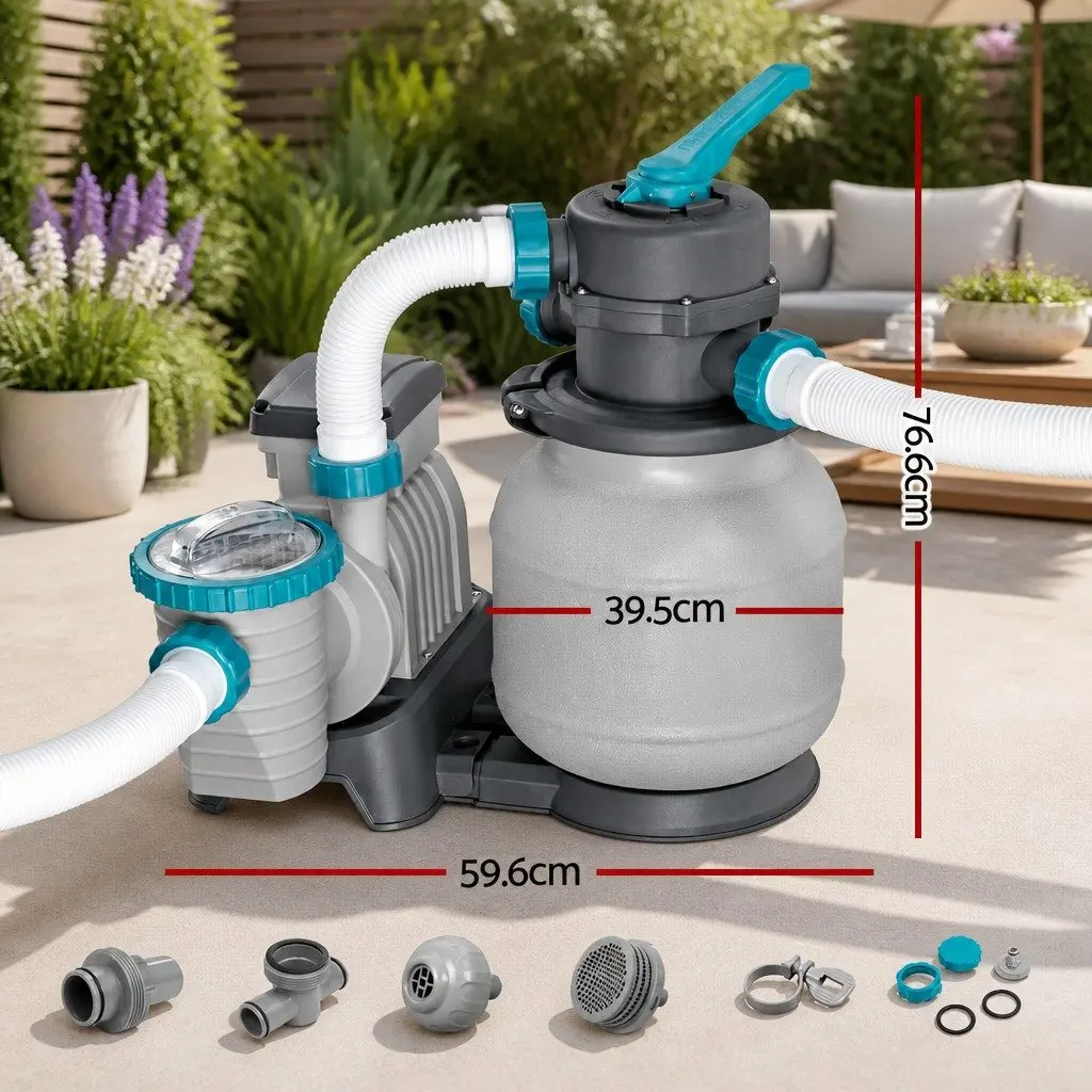 Sand Filter Pump 1500GPH Corrosion-Resistant 5678L/H Above Ground Swimming Pool Filtration