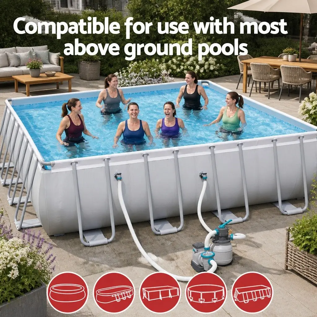 Sand Filter Pump 1500GPH Corrosion-Resistant 5678L/H Above Ground Swimming Pool Filtration