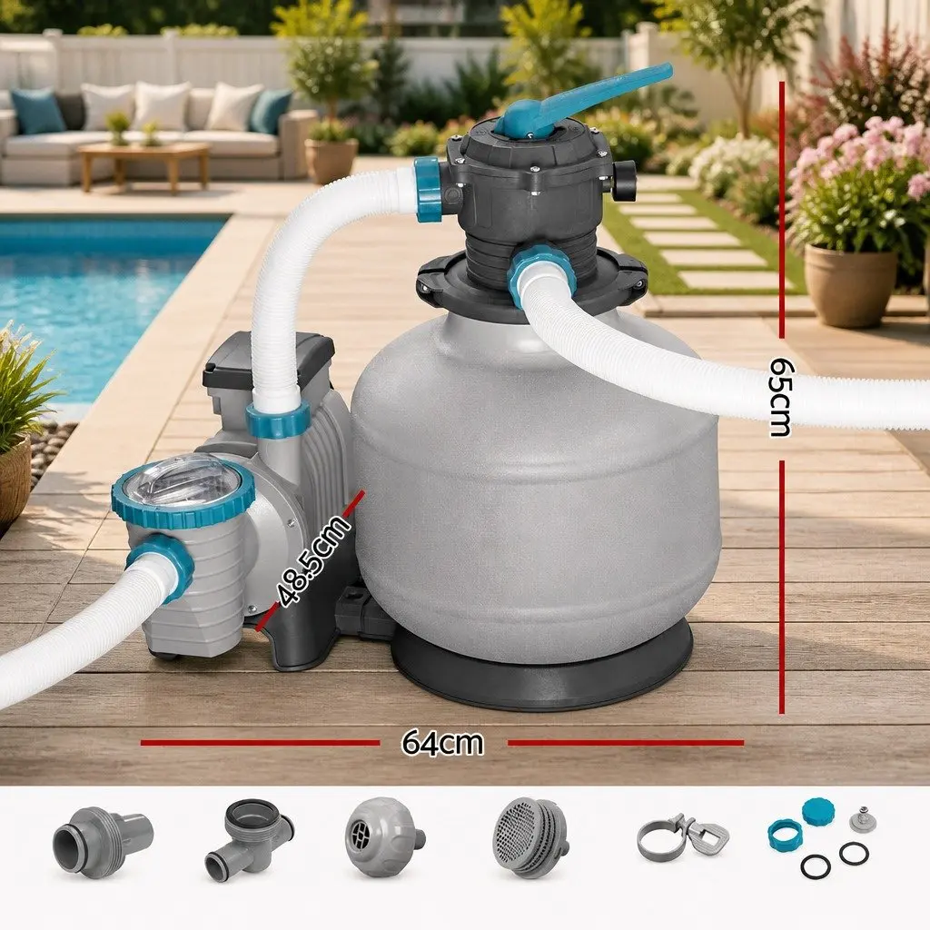 Sand Filter Pool Pump 11355L/H Above Ground Swimming Pools Corrosion-Proof 220-240V 280W