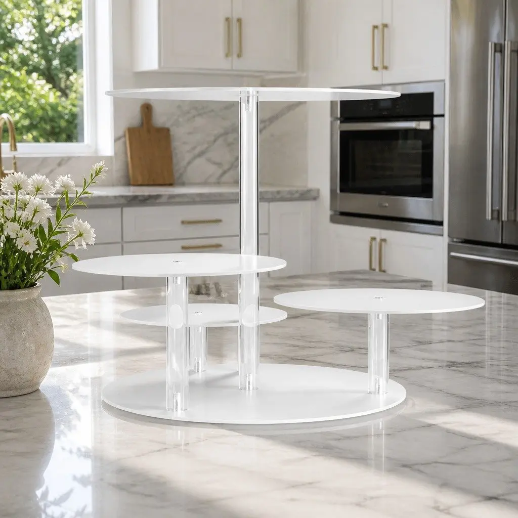 5 Tier Cake Stand Round Clear Acrylic Display Wedding Party Event Dessert