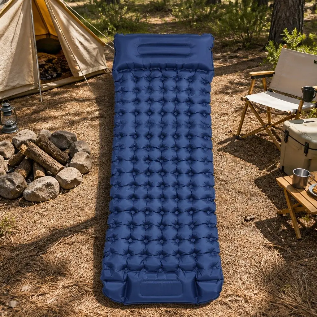 Self Inflating Sleeping Mat Polyester 200 x 70 x 9cm Blue