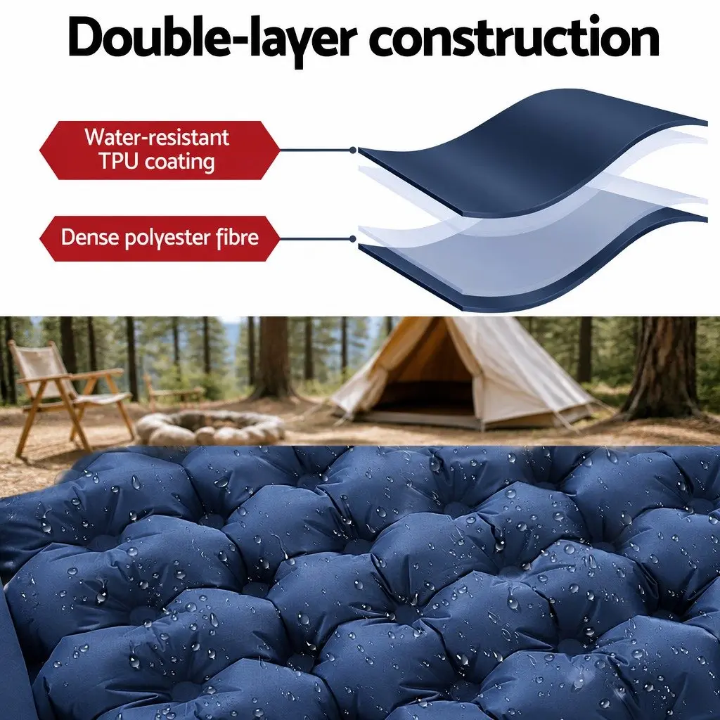 Self Inflating Sleeping Mat Polyester 200 x 70 x 9cm Blue
