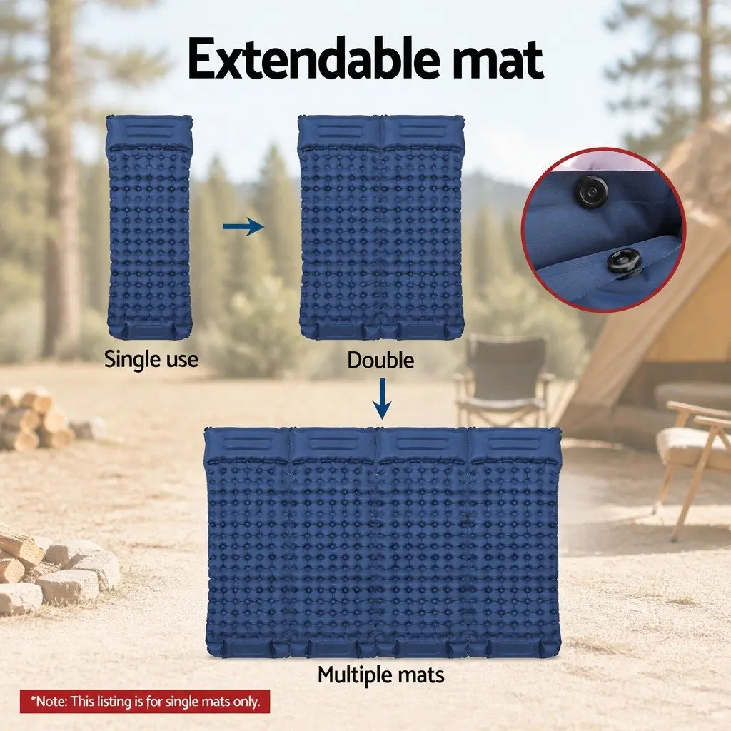 Self Inflating Sleeping Mat Polyester 200 x 70 x 9cm Blue