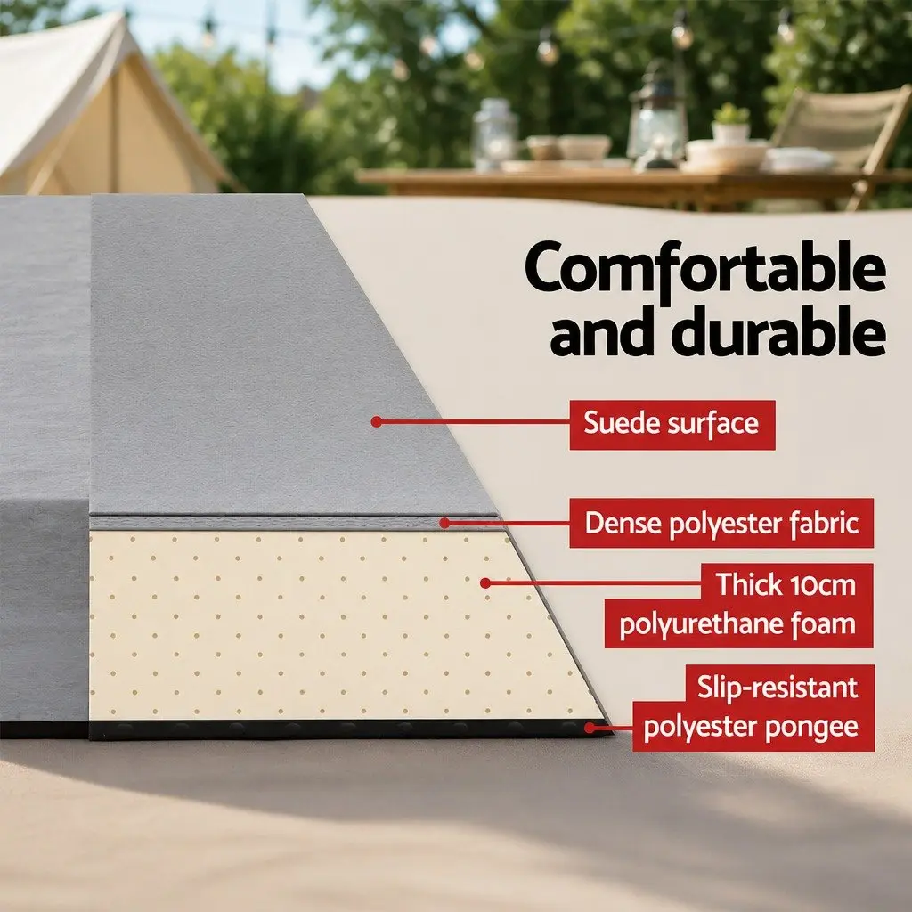 Self Inflating Mattress Camping Sleeping Mat Polyurethane Foam 187cm Grey