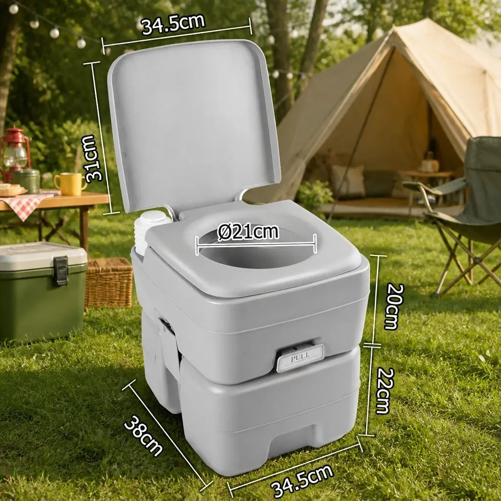 20L Portable Camping Toilet High Density Construction Grey