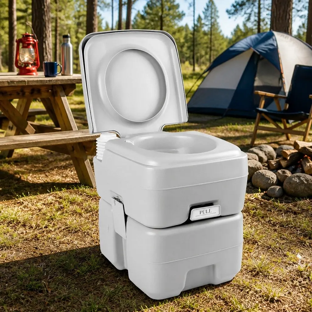 Portable Camping Toilet High Density Durable Construction 20L Grey