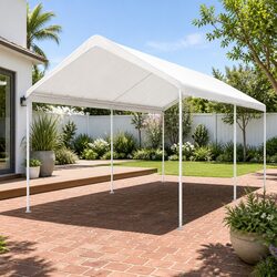 3x6m Carport Steel Shelter Canopy Gazebo Portable Garden Outdoor Garage Shade