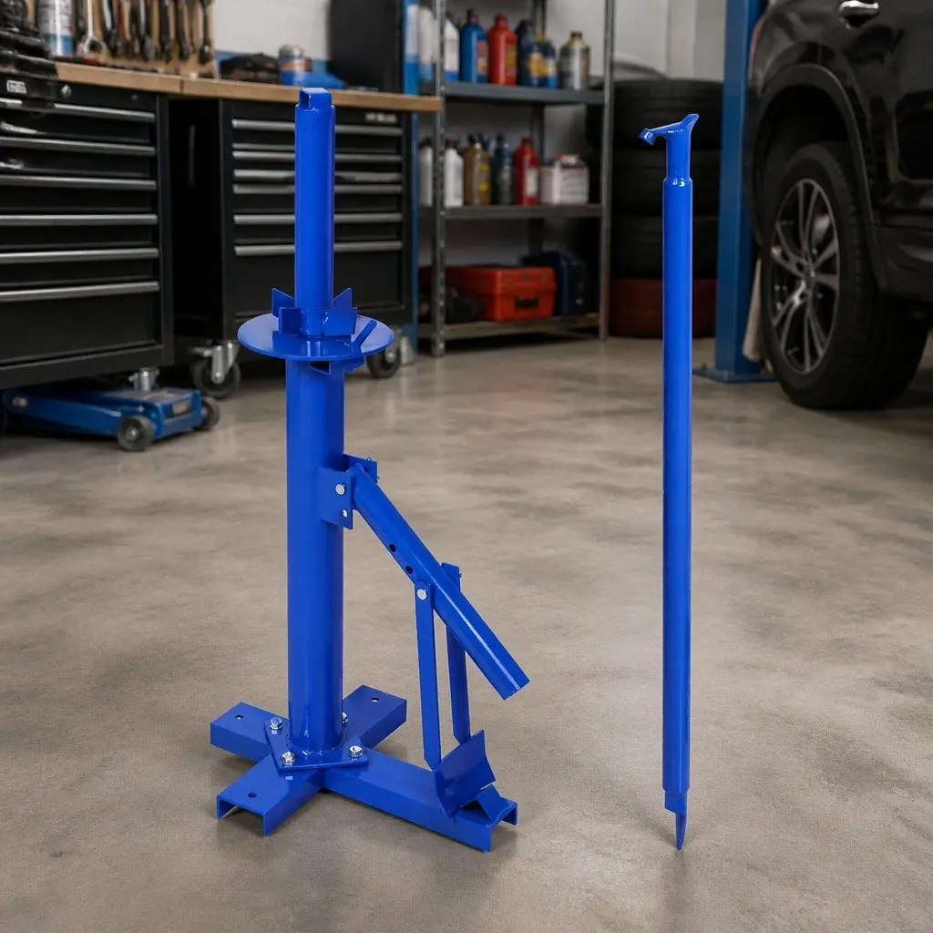 Motorcycle Tire Changer Manual Tool Blue Steel 8 Inch to 18 Inch Rim Floor Mount