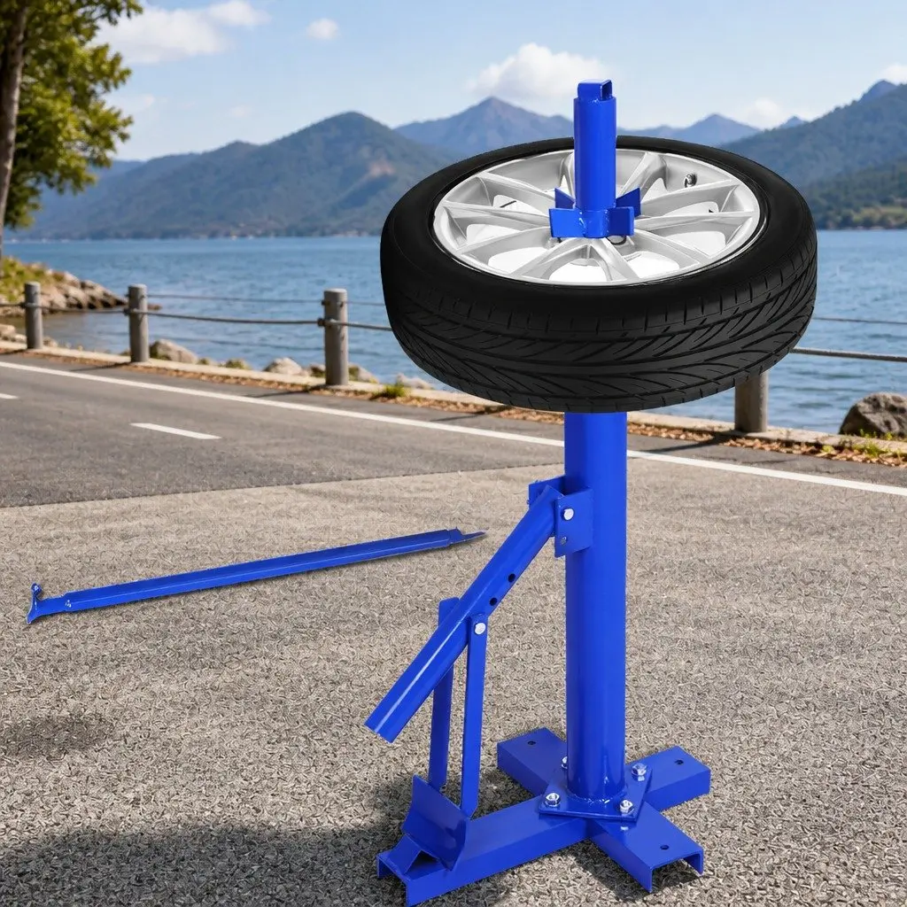 Motorcycle Tire Changer Manual Tool Blue Steel 8 Inch to 18 Inch Rim Floor Mount