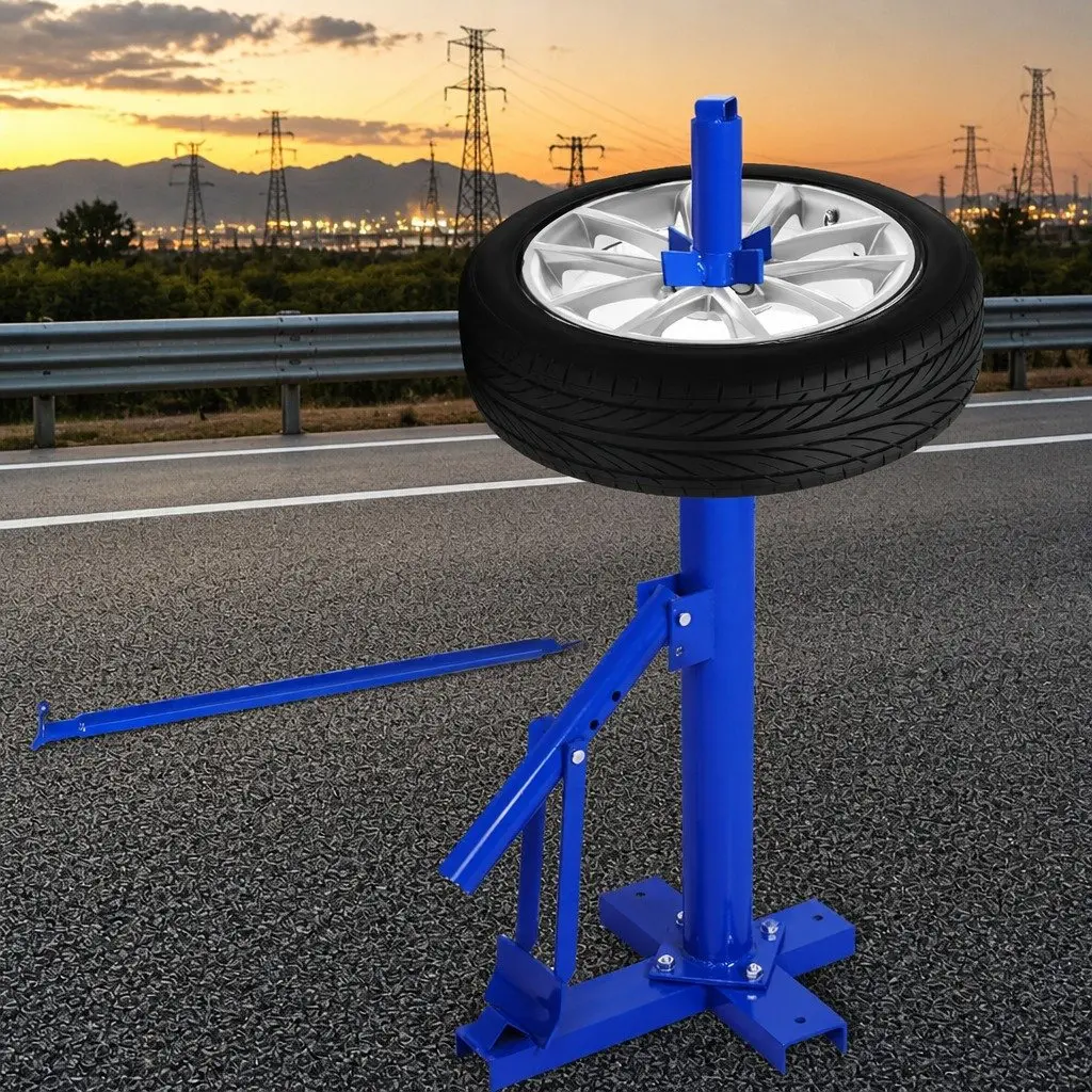 Motorcycle Tire Changer Manual Tool Blue Steel 8 Inch to 18 Inch Rim Floor Mount