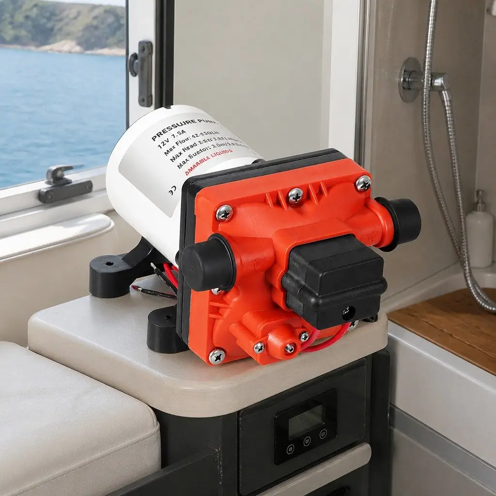 Water Pump Self-Priming Diaphragm 12V Portable High Pressure Orange White Black