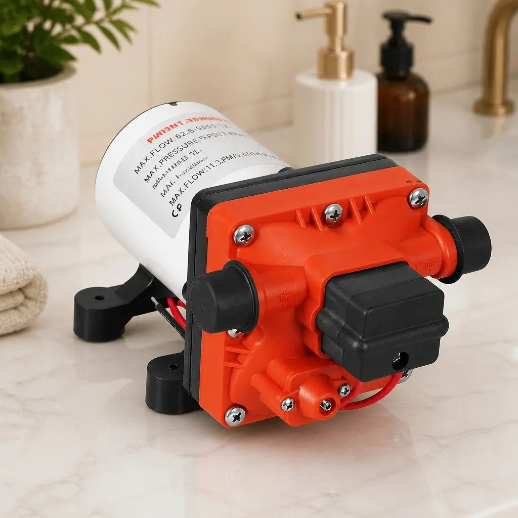 Water Pump Self-Priming Diaphragm 12V Portable High Pressure Orange White Black