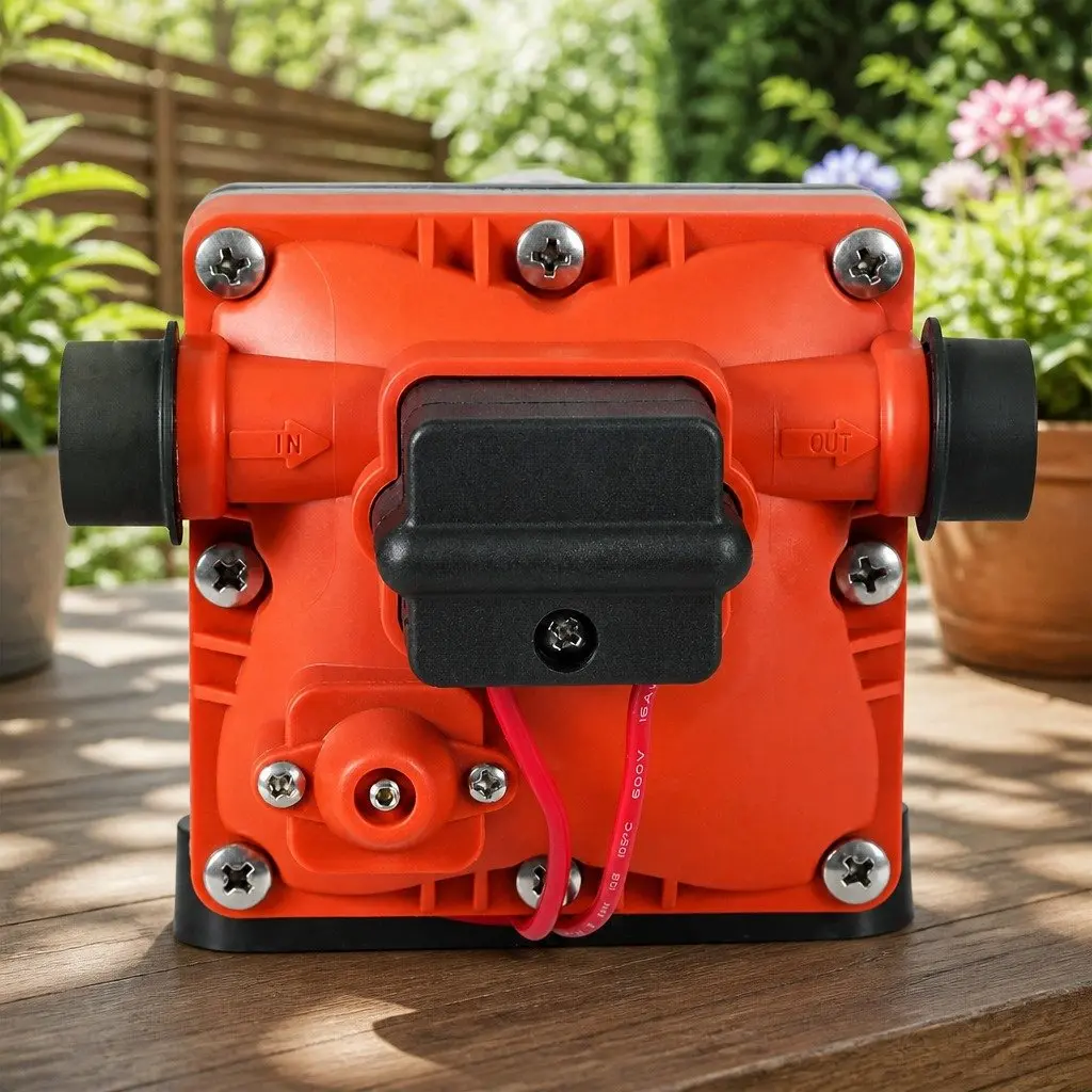 Water Pump Self-Priming Diaphragm 12V Portable High Pressure Orange White Black