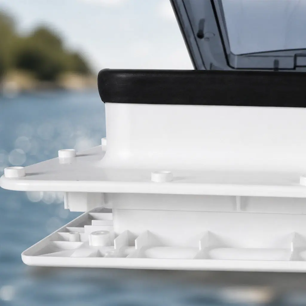 Caravan Roof Vent Skylight Polycarbonate 40cm Wide Angle White and Grey UV Resistant