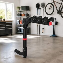 4 Bicycle Bike Carrier Rack Car 2" Hitch Mount Foldable Storage Black