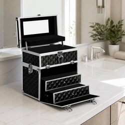 Practical Makeup Case for Everyday Use - Diamond Black