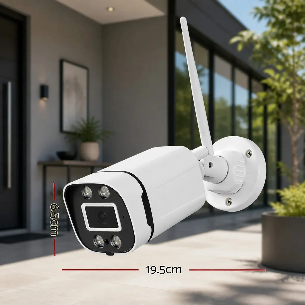 Wireless CCTV Security Camera 3MP Full HD Indoor Outdoor White IP65