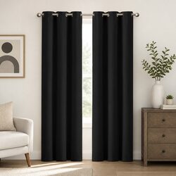 Practical Blockout Curtain Panels with Eyelet Design