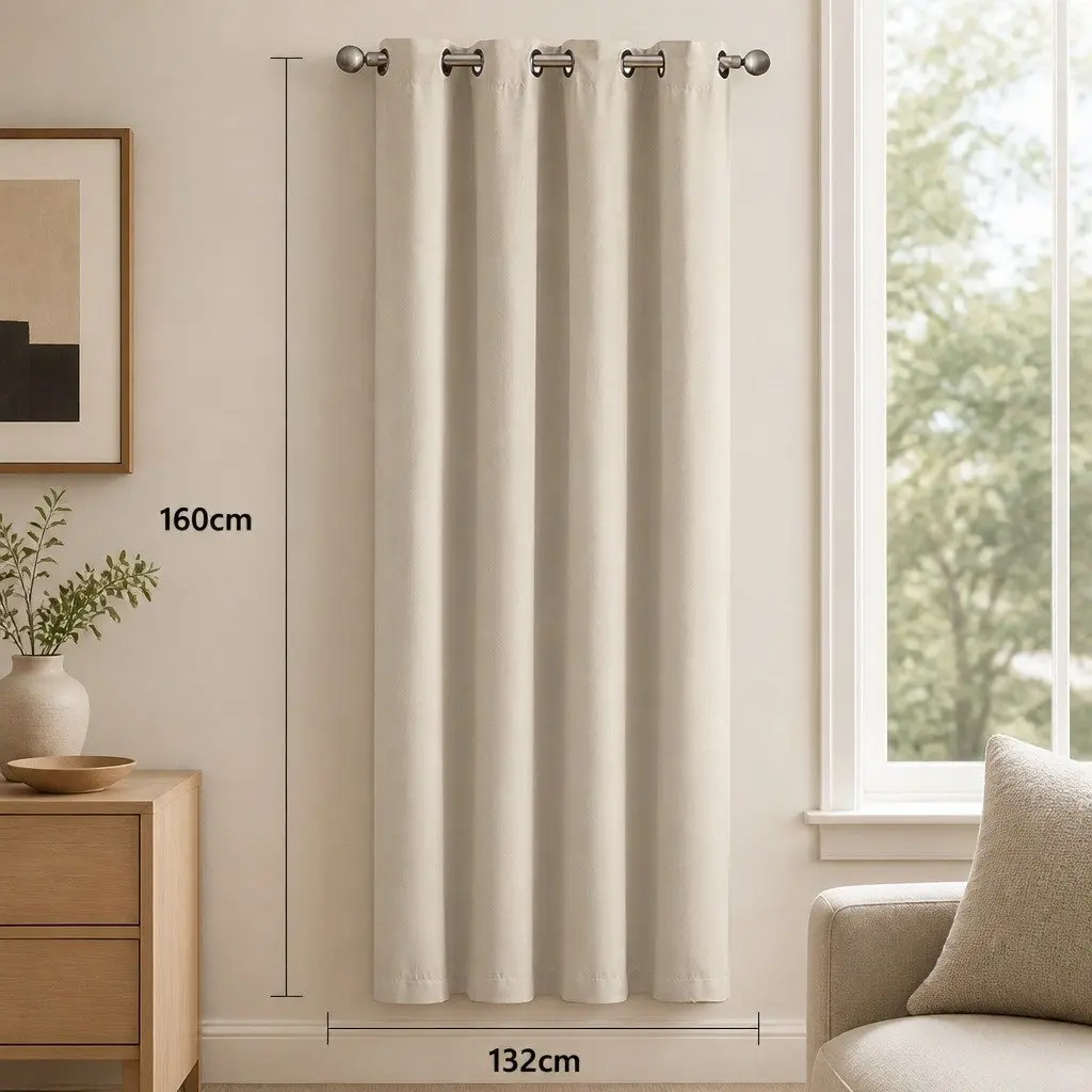 Blackout Curtain Panels Triple Weave 2 Piece Set Eyelet 90% Shading Noise Insulation Polyester Fabric