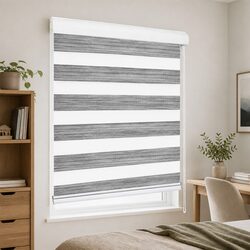 Grey Zebra Roller Blind 90x210cm - Perfect for Any Room
