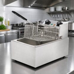 Electric Commercial Deep Fryer 10L Single Basket Stainless Steel Kitchen Frying