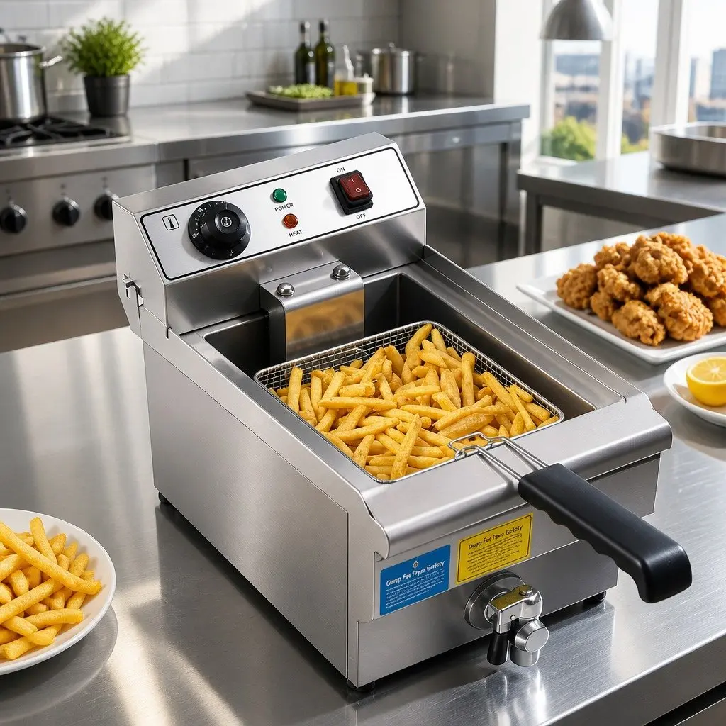Electric Deep Fryer Stainless Steel 10L Silver 3000W