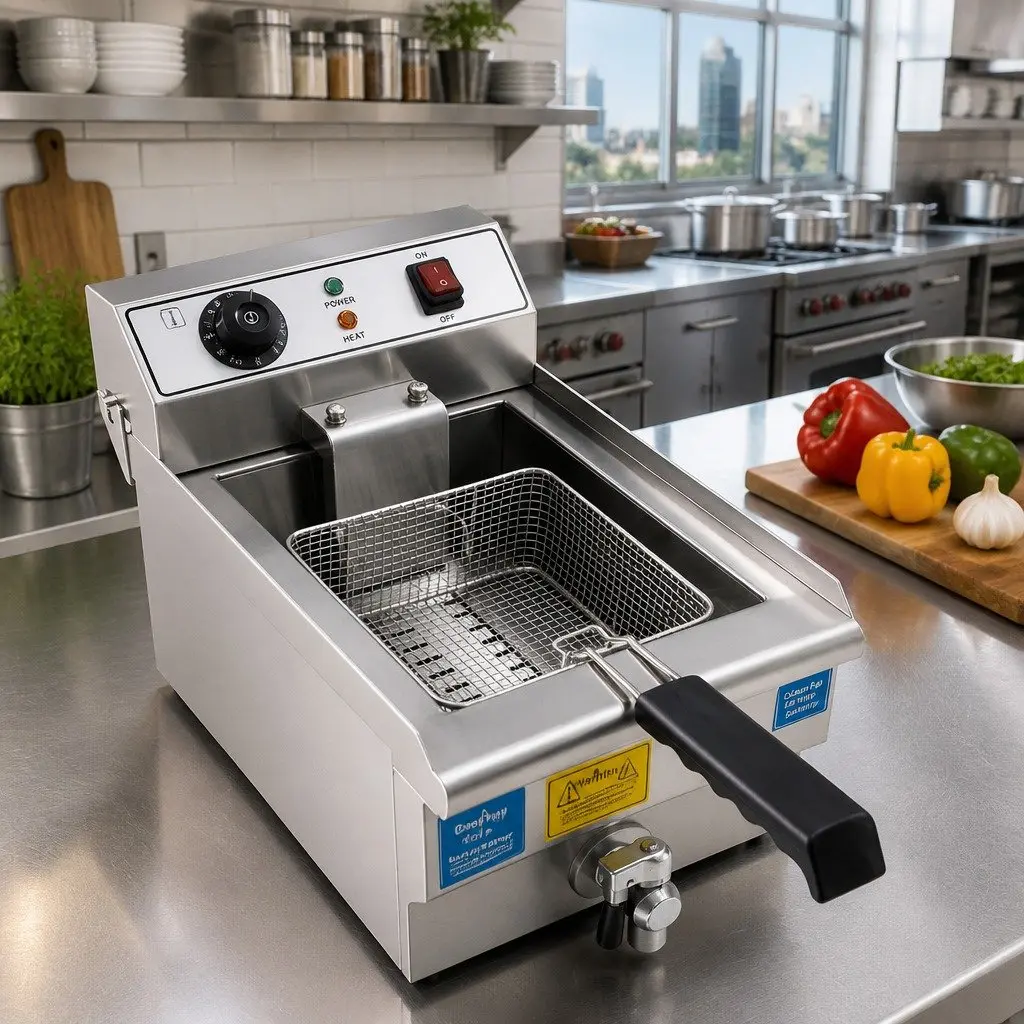 Electric Deep Fryer Stainless Steel 10L Silver 3000W