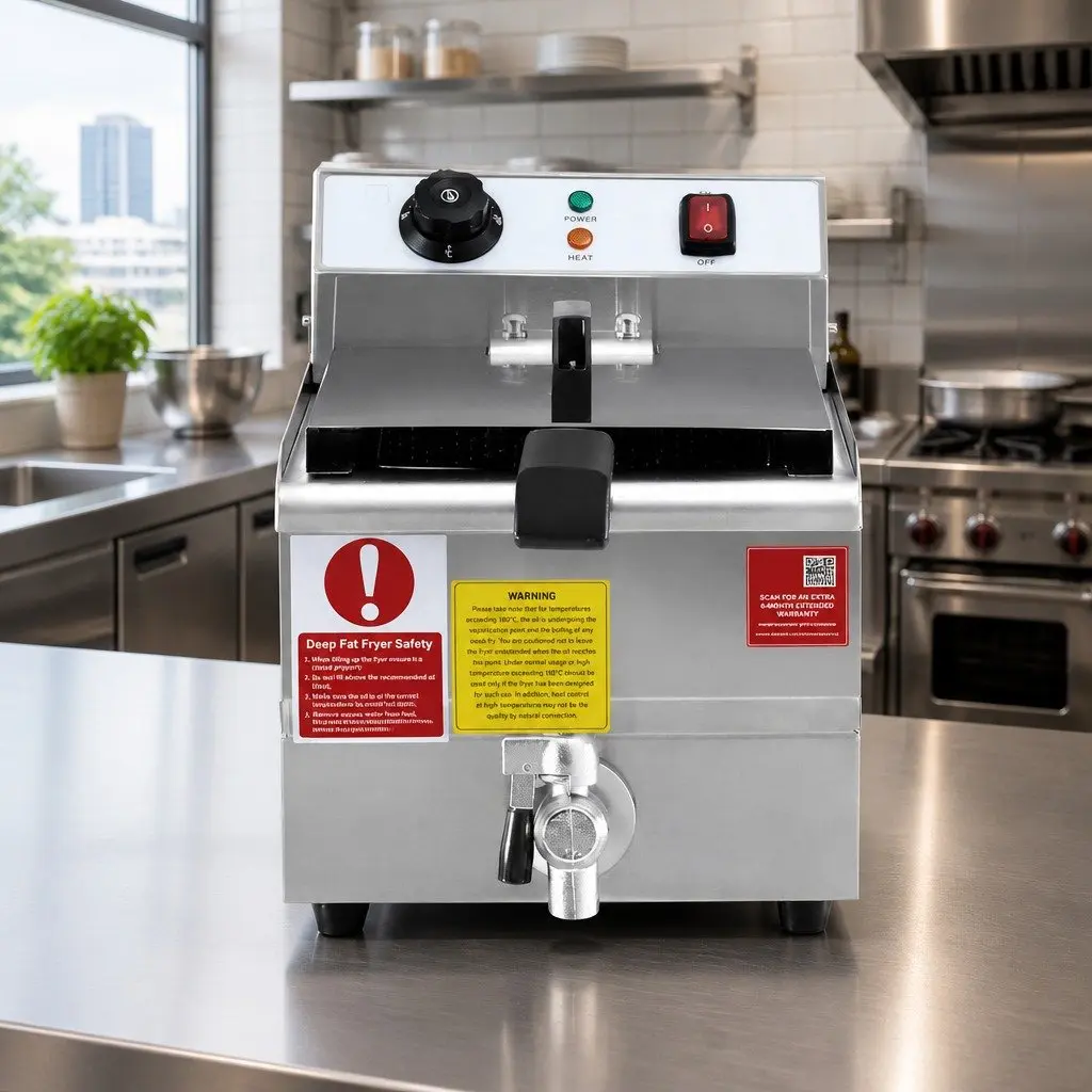 Electric Deep Fryer Stainless Steel 10L Silver 3000W