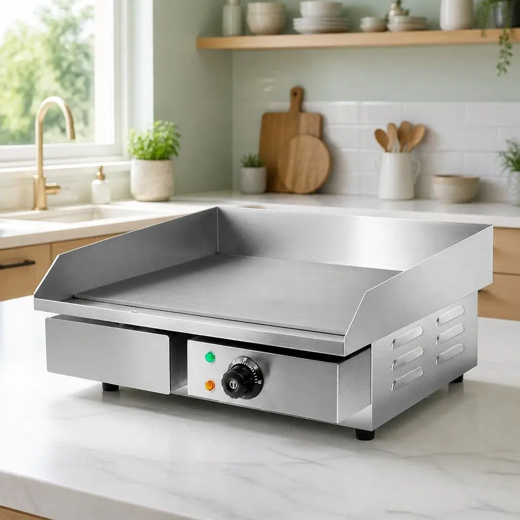 Electric Griddle Cooktop A3 Steel 55cm Silver Flat Cooking Surface