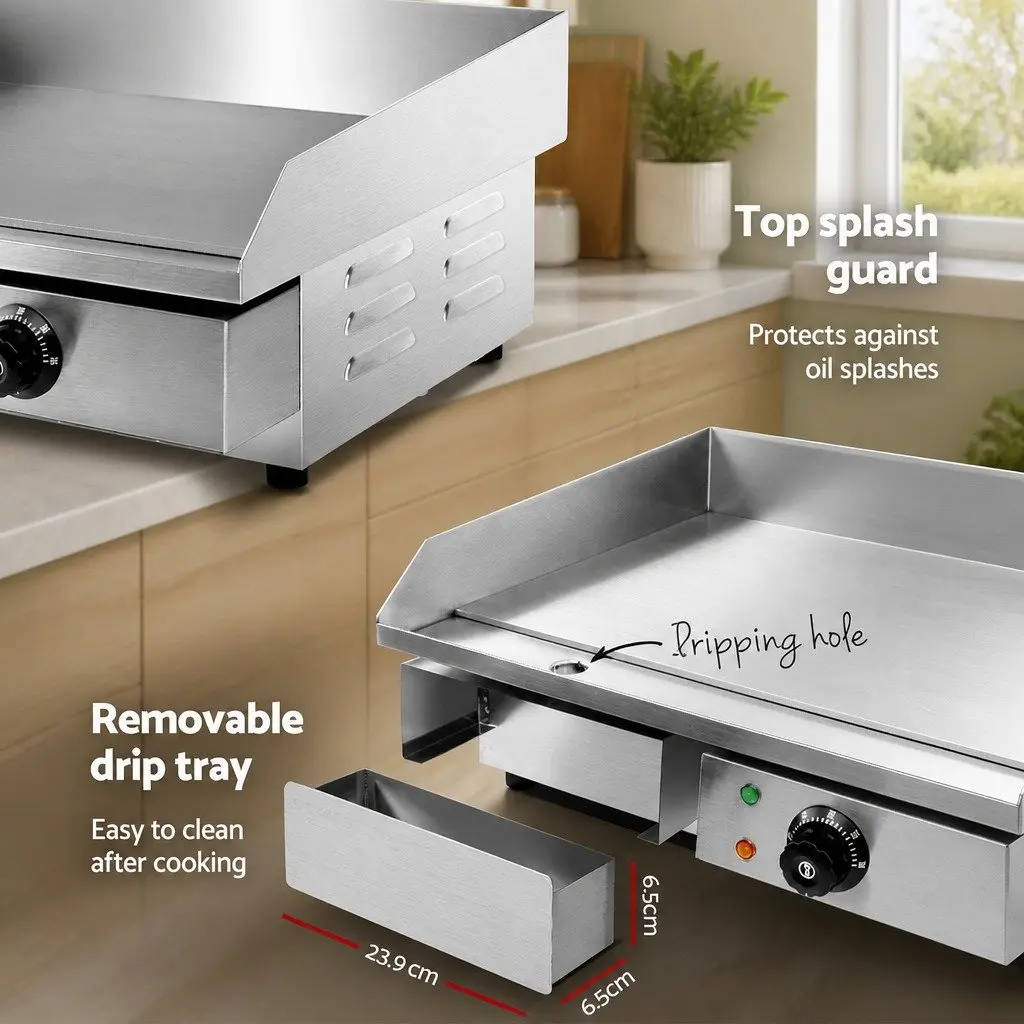 Electric Griddle Cooktop A3 Steel 55cm Silver Flat Cooking Surface
