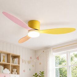 52 Inch Ceiling Fan 3 Blade DC Motor LED Light Remote Control Indoor Outdoor