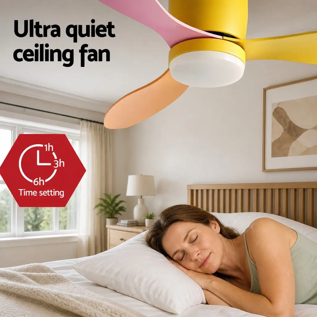 52 Inch Ceiling Fan Remote Control DC Motor 3 Blade LED Light Indoor Outdoor