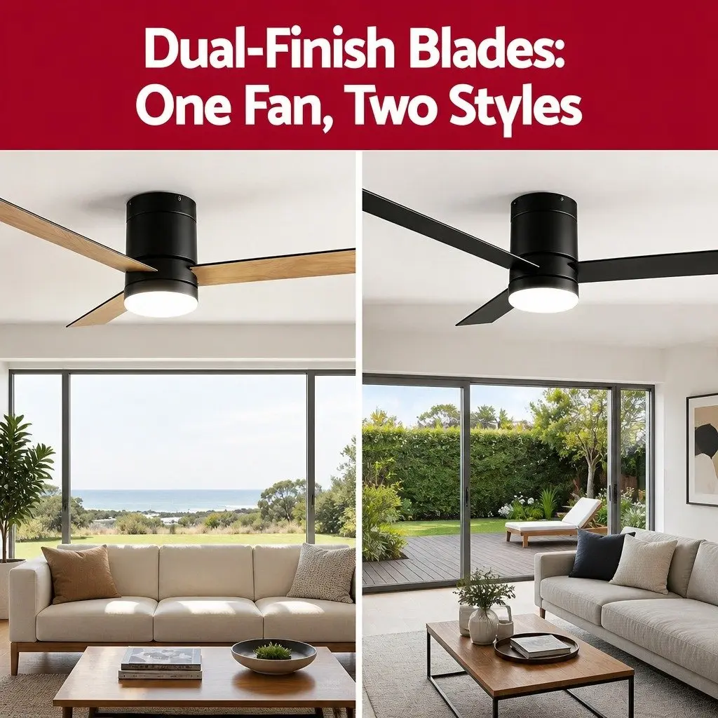 Ceiling Fan DC Motor 52 Inch 3 Blade Black Light Wood LED Light Remote Control Reverse Airflow