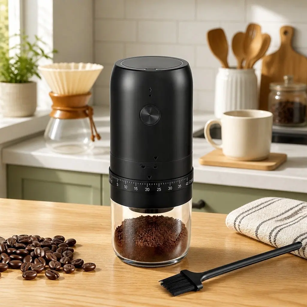 Electric Coffee Grinder Portable USB-C Rechargeable 40 Grind Settings Bean