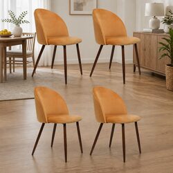 4 Dining Chairs for Modern Homes with Velvet Upholstery