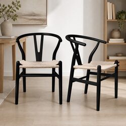 Everyday Dining Chairs – Set of 2 with Rattan Seat
