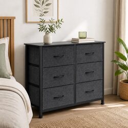 Storage Cabinet Tower Chest Drawer Organizer Dresser Nightstand Dark Grey