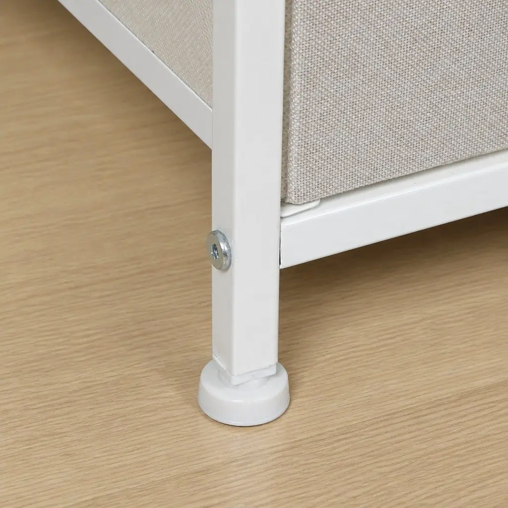 2 Drawer Bedside Chest Storage Cabinet MDF Beige