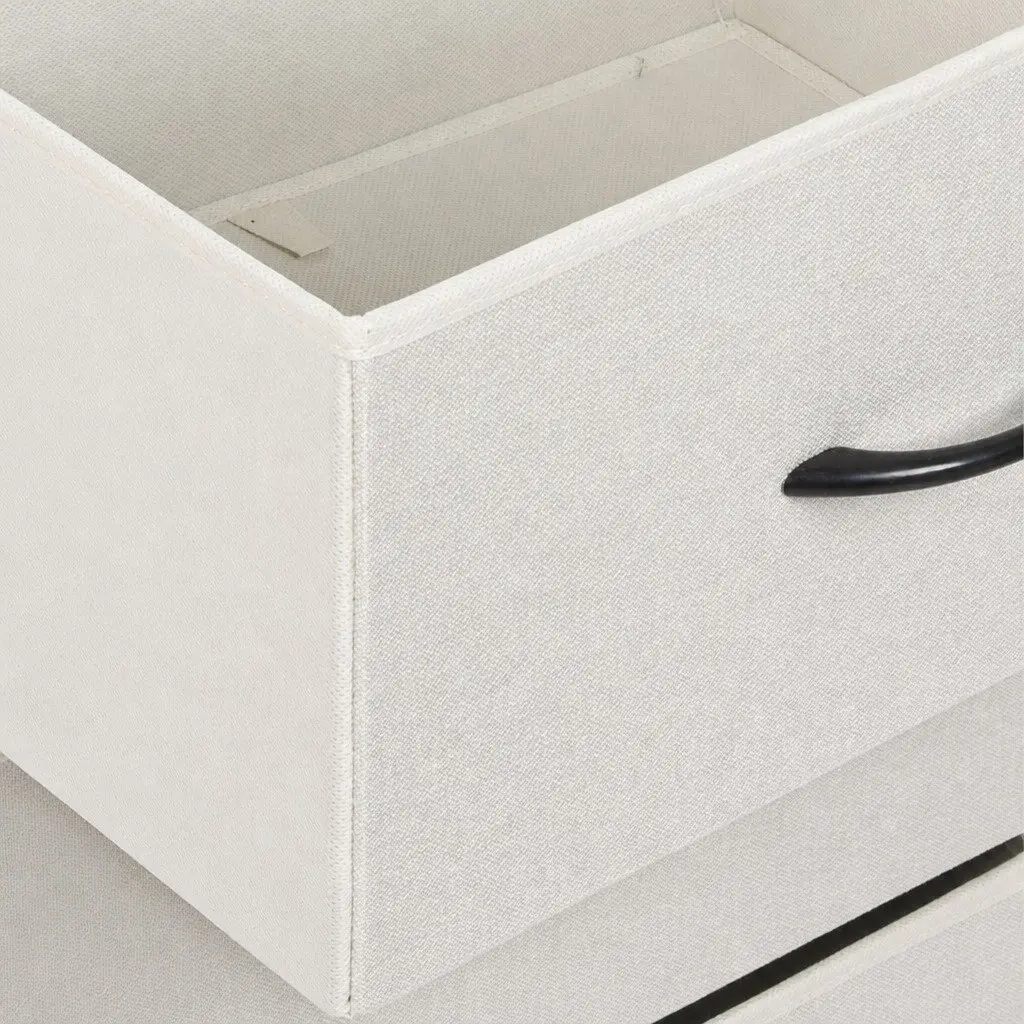 2 Drawer Bedside Chest Storage Cabinet MDF Beige