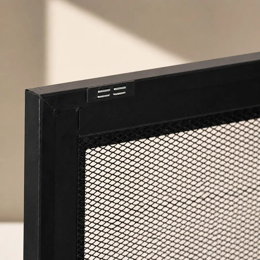 Steel Storage Cabinet Black with Mesh Doors Adjustable Shelves for Kitchen and Pantry 80cm W x 40cm D x 101.5cm H