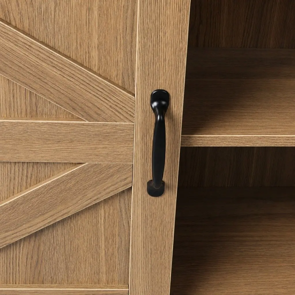 Rustic Sideboard Storage Cabinet MDF and Chipboard 80cm Natural