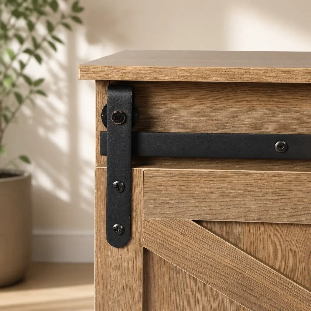 Rustic Sideboard Storage Cabinet MDF and Chipboard 80cm Natural