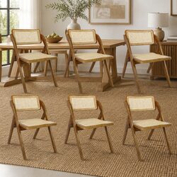 Versatile 6-Piece Foldable Rattan Chair Set for Every Occasion