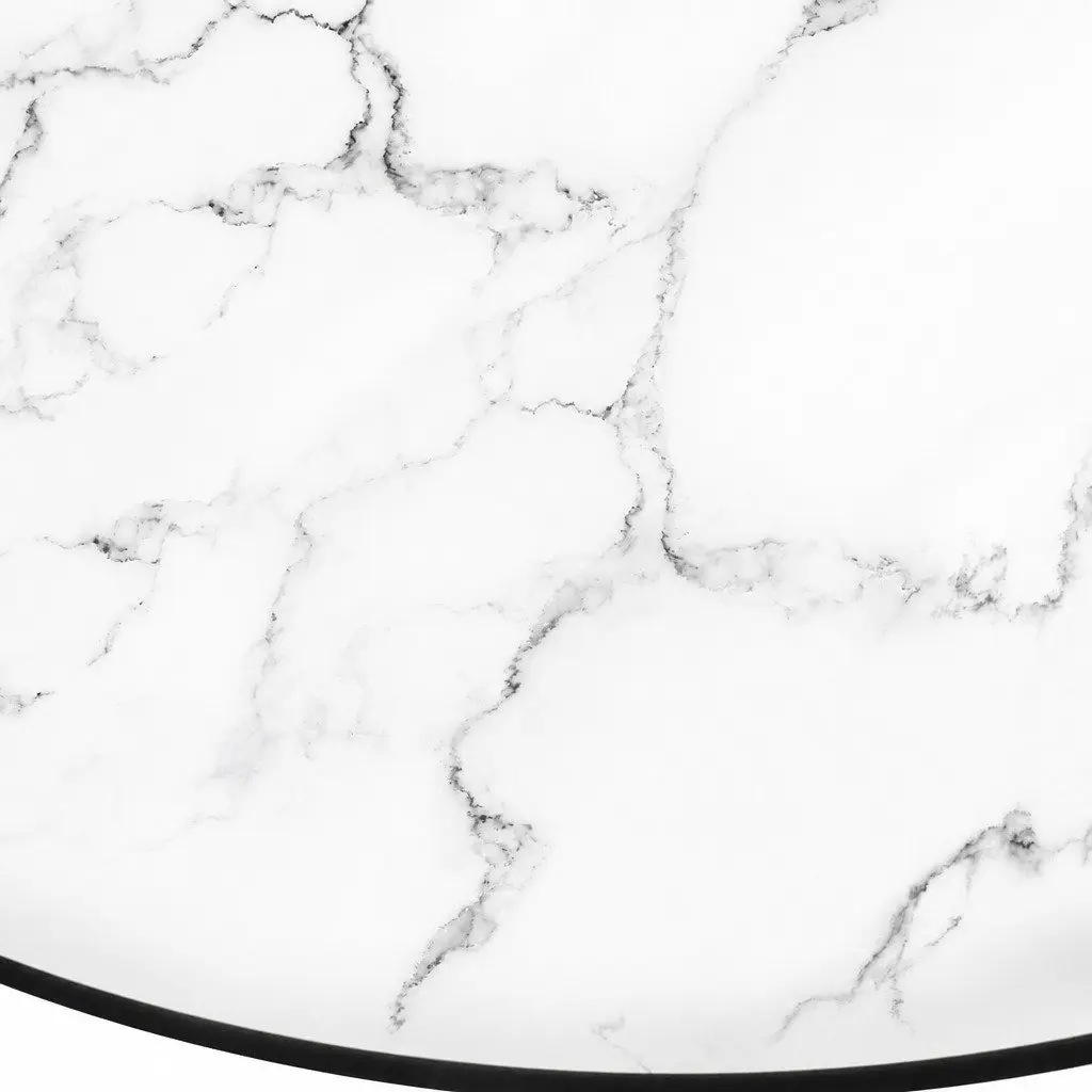Dining Table Round Lacquered Wooden 80cm White Indoor Outdoor